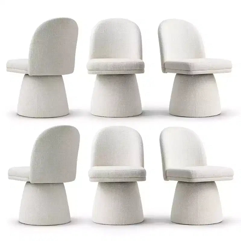 Set di 6 sedie da pranzo moderne girevoli a 360° senza braccioli, con base a piedistallo, eleganti sedie d'accento per cucina, sala da pranzo o ufficio-Panipeachy
