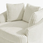 Set di 2 poltrone girevoli a conchiglia oversize da 43 W in morbido velluto a coste con cuscini