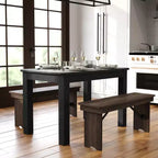 Mesa de comedor rústica Flash Furniture de pino macizo, rectangular, de 46 x 30
