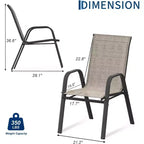 Sillas de patio, juego de 4/6 sillas de comedor apilables para exteriores, ligeras y resistentes a todo tipo de clima, de textileno, con reposabrazos, para jardín y zona de piscina