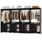 Set Besiost di 4 organizzatori per armadio con cassetti in legno e aste appendiabiti