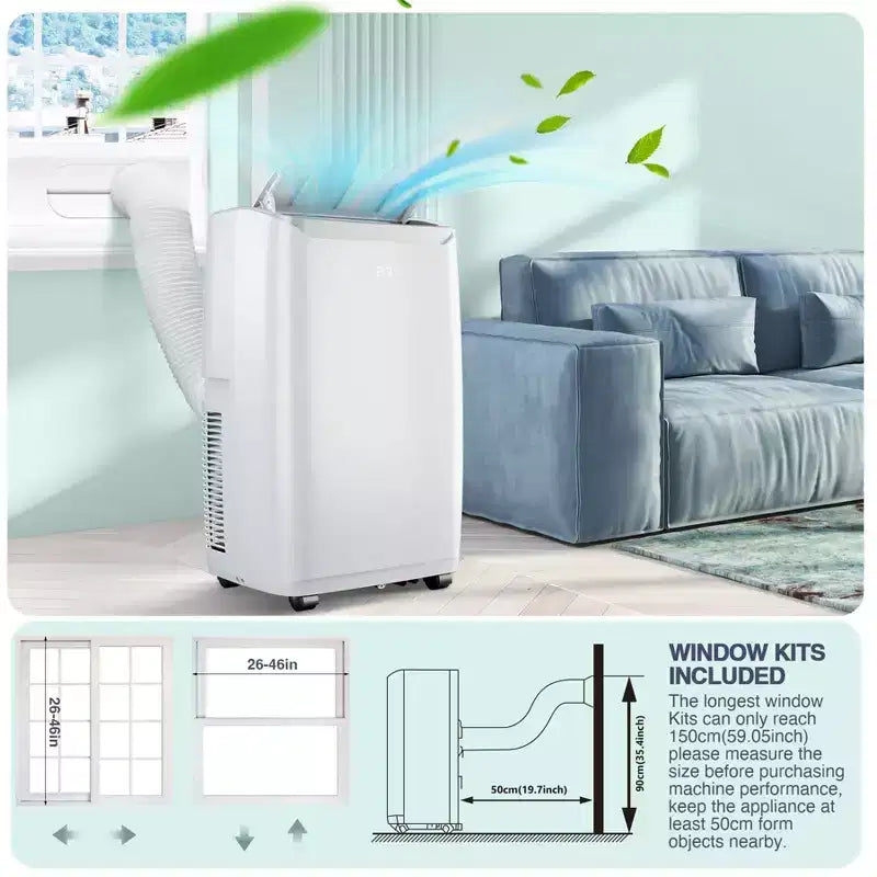 Tragbare Klimaanlage mit 14.000 BTU, kühlt bis zu 750 sq. ft., mobiles Klimagerät mit Luftentfeuchter