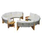 Conjunto de asientos para exterior para 6 personas con cojines y 1 mesa de centro