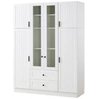 Dispensa da cucina indipendente Whisen alta 71', grande mobile contenitore per sala da pranzo con credenza e buffet a 6 ante, ripiani regolabili