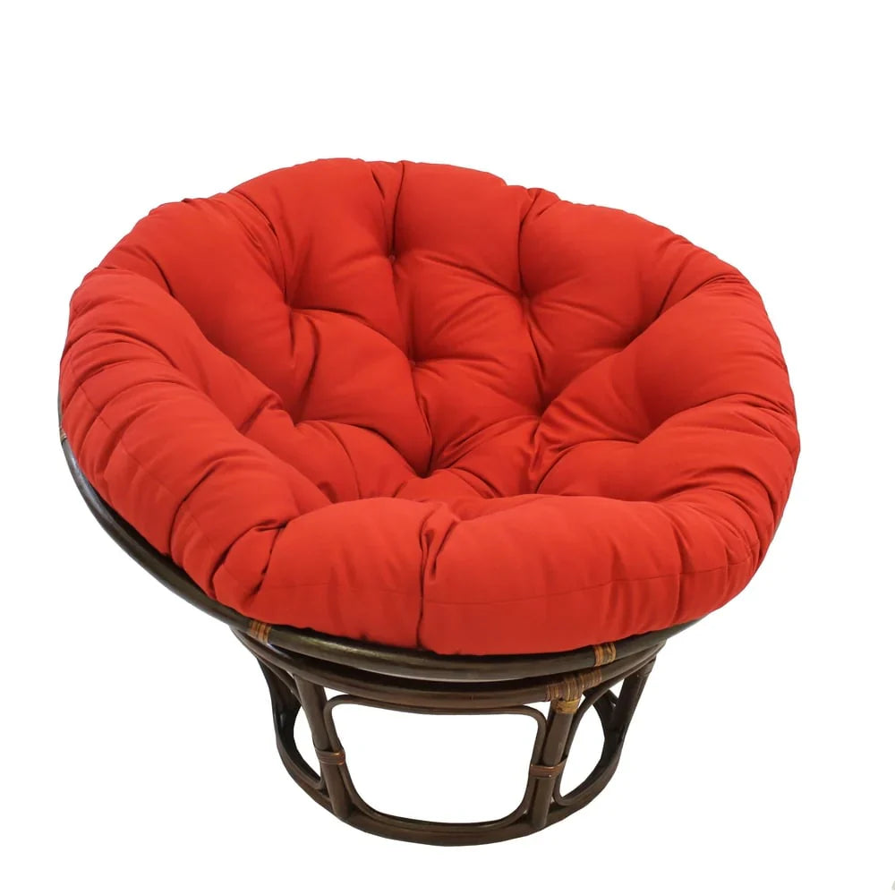 Poltrona Papasan Bali in rattan da 42 pollici con cuscino in twill