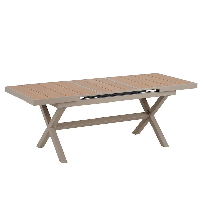 7-teiliges ausziehbares Esszimmer-Set mit ausziehbarem Tisch und 6 Armlehnstühlen