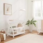 Comfy Cubs commode voor baby's - stevige houten constructie, tijdloze uitstraling met twee open planken voor babybenodigdheden