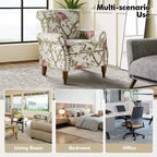 Araceli traditionele houten bloemenfauteuil met bekleding, hoge rugleuning en sierspijkerrand| ART OF LIVING DESIGNS