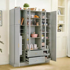Dispensa da cucina indipendente Whisen alta 71', grande mobile contenitore per sala da pranzo con credenza e buffet a 6 ante, ripiani regolabili