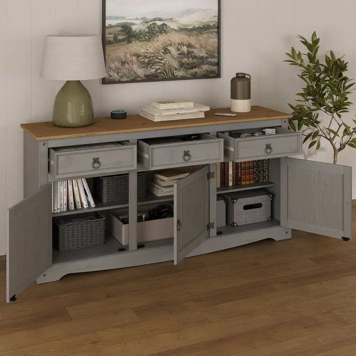 65 Zoll Holz-Buffet-Sideboard im Landhausstil – Corona-Kollektion