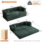 5-in-1-Schlafsofa, 78,8 Zoll, modulares Corduroy-Schlafsofa mit stabilem Rahmen, vielseitiger Futon für kleine Räume, Wohnzimmer und Gästezimmer