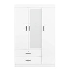 Spiegelschrank mit 3 Türen, Einlegeböden und 2 Schubladen