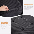 Matelas pliable en trois parties de 15 cm SunnyFurn, canapé-lit, 190,5 x 137,9 cm, lit d’appoint pliable en mousse avec velours côtelé matelassé, portable pour le camping, le salon ou la chambre