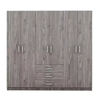 Armario de madera de 6 puertas con cajones para dormitorio