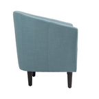 2er-Set moderne Leinen-Sessel im Fassdesign, Clubsessel