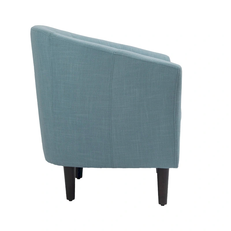 2er-Set moderne Leinen-Sessel im Fassdesign, Clubsessel