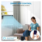 Inteligentny klimatyzator okienny Acekool o mocy 6000 BTU, klimatyzacja Wi-Fi z pilotem, ciche chłodzenie pomieszczeń do 250 stóp kwadratowych