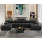 138' umbaubares modulares Ecksofa, U-förmige minimalistische Samtsofas