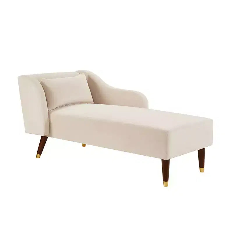 Sillón chaise longue moderno de terciopelo, tapizado, con reposabrazos curvo, sofá cama tipo chaise longue para dormitorio, oficina o sala de estar