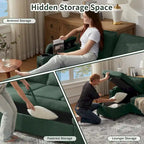 80 L-förmiges Schlafsofa, Schlafsofa mit ausziehbarem Bett, wendbares Schlafsofa
