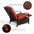 Verstellbarer Relaxsessel für die Terrasse, Lounge-Sofa mit Kissen - 38 (T) x 26.5 (B) x 38.5 (H) ZOLL