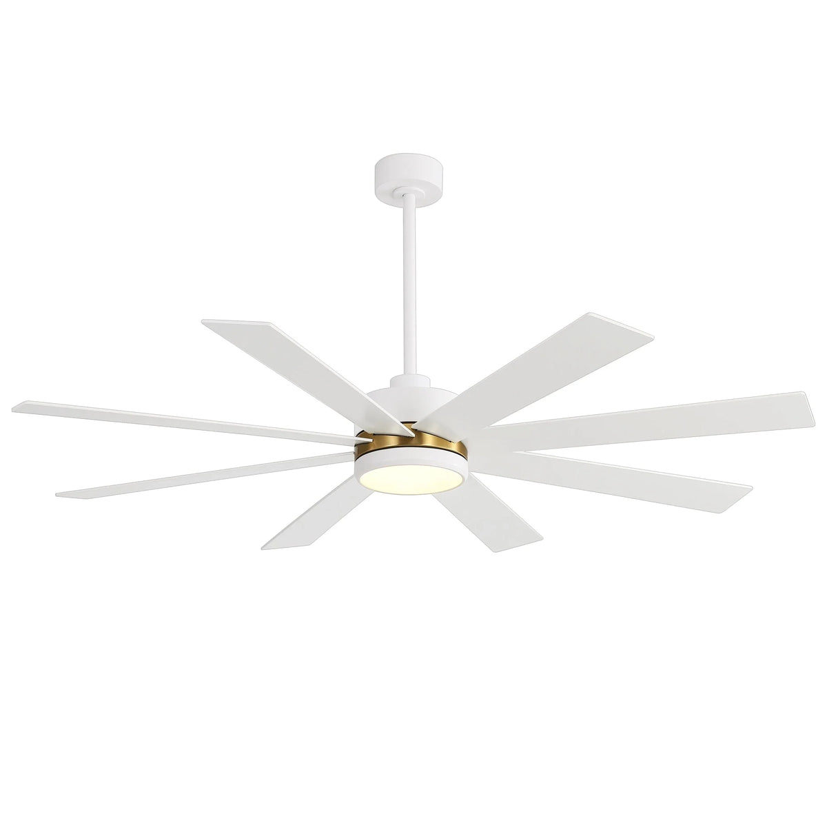 Stropní ventilátor černý LED s 8 lopatkami, světlem a dálkovým ovládáním, 65 Inch