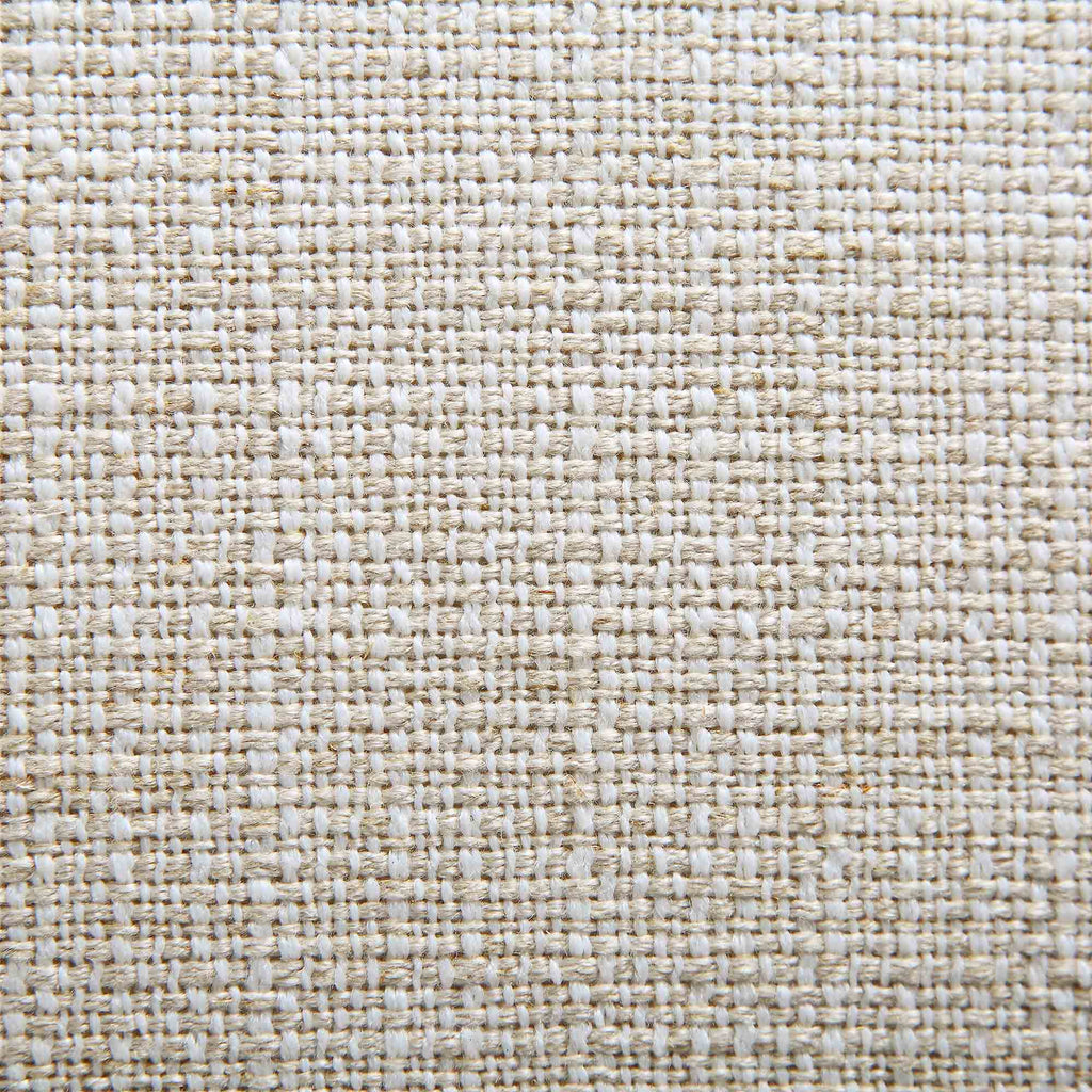Sofá curvo de 3 plazas con cojines esféricos, mezcla de lino beige