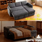 Dyonery 81-Sitzer-Schlafsofa, L-förmiges Ausziehsofa mit wendbarer Recamiere mit Stauraum, USB-Anschluss und verstellbarer Rückenlehne