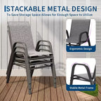 Sillas de patio, juego de 4/6 sillas de comedor apilables para exteriores, ligeras y resistentes a todo tipo de clima, de textileno, con reposabrazos, para jardín y zona de piscina