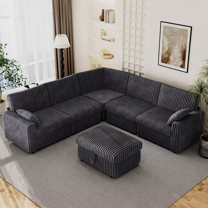 Modulares Cord-Sofaelement von Dyonery mit abnehmbaren, waschbaren Bezügen