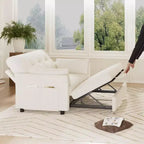 Sofá cama convertible 3 en 1 Dyonery, sofá cama extraíble con bolsillo lateral y respaldo ajustable, montaje sin herramientas, sofá de dos plazas plegable