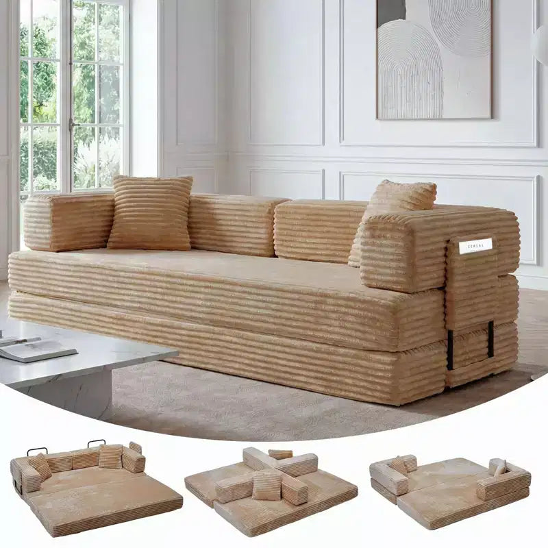 80.7 καναπές-κρεβάτι 5-σε-1 Convertible Sleeper - Κοτλέ, 1200 lbs, Χωρίς συναρμολόγηση