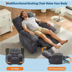 Sillón reclinable manual de tela transpirable y ergonómica con bolsillos laterales, sofá individual, adecuado para la sala de estar o el dormitorio