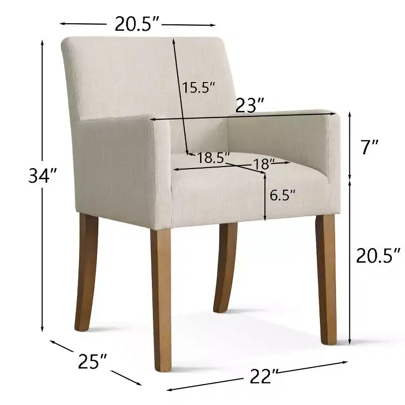Set di 6 sedie da pranzo imbottite con braccioli, poltroncine moderne in lino con gambe in legno, sedie decorative per sala da pranzo e soggiorno - Panipeachy