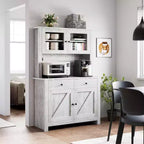 Keukenkast met voorraadruimte en magnetronstandaard, buffetkast met verstelbare planken voor de keuken en eetkamer