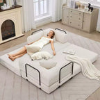 Sofá cama convertible 4 en 1, colchón de suelo plegable de pana sin armazón de 79 pulgadas con almohada, sofá biplaza sin montaje para apartamentos pequeños