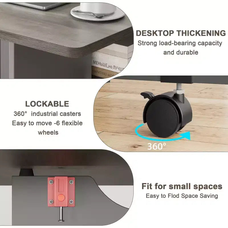 Mesa de comedor plegable para cocina, mesa de comedor que ahorra espacio, mesa de cocina extensible con ala abatible y 6 ruedas para espacios pequeños