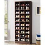 Meuble à chaussures haut pour 30 paires, étagère de rangement blanche en bois à 10 niveaux pour placard et entrée – 10 niveaux