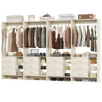 Set Besiost di 4 organizzatori per armadio con cassetti in legno e aste appendiabiti
