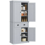 Dispensa da cucina da 72 pollici, mobile tradizionale indipendente con 4 ante e 3 ripiani regolabili, ampio cassetto centrale
