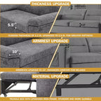 Sofá cama convertible 3 en 1 Dyonery, sofá cama extraíble con respaldo ajustable