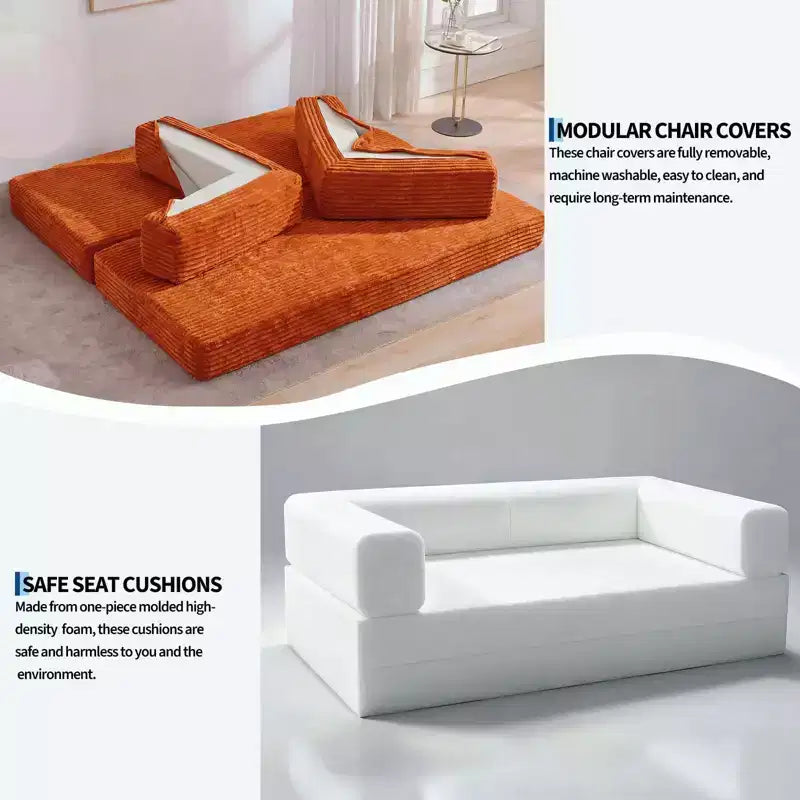 80.7 καναπές-κρεβάτι 5-σε-1 Convertible Sleeper - Κοτλέ, 1200 lbs, Χωρίς συναρμολόγηση