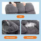 Sillón reclinable manual de tela transpirable y ergonómica con bolsillos laterales, sofá individual, adecuado para la sala de estar o el dormitorio