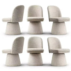 Set aus 6 modernen, um 360° drehbaren, armlehnenlosen Esszimmerstühlen mit Sockelbasis, eleganten Akzentstühlen für Küche, Esszimmer oder Büro – Panipeachy