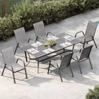 Sillas de patio, juego de 4/6 sillas de comedor apilables para exteriores, ligeras y resistentes a todo tipo de clima, de textileno, con reposabrazos, para jardín y zona de piscina