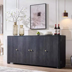 Aparador de cocina con 4 puertas y estantes, aparador moderno grande para almacenamiento, aparador bar para café de 66 pulgadas