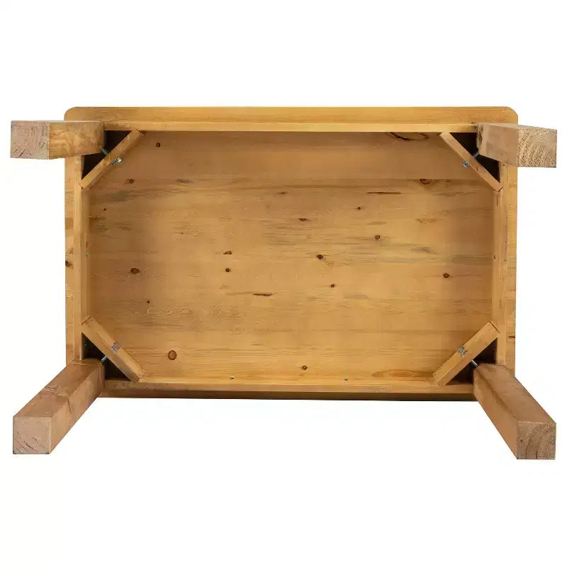 Mesa de comedor rústica Flash Furniture de pino macizo, rectangular, de 46 x 30