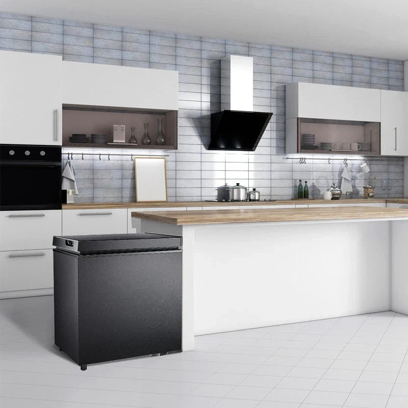 Congelatore a pozzetto da 1,8 piedi cubi con cestello rimovibile, scarico inferiore, termostato a 7 livelli, design indipendente per casa e appartamento