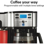 12-Tassen-Kaffeemaschine mit zwei Brühfunktionen und Einzelportionen, Glaskanne, automatische Pause und Ausgießfunktion, Schwarz