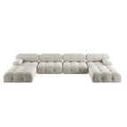 138' umbaubares modulares Ecksofa, U-förmige minimalistische Samtsofas